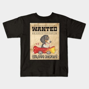 Funny Cute Beagle Dog Wanted Poster Kids T-Shirt